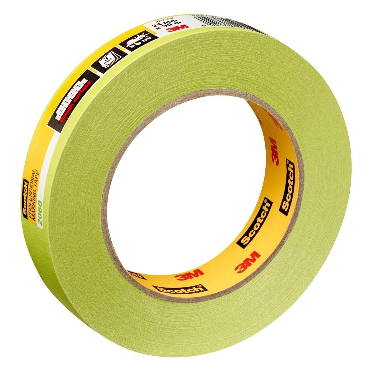 3M Crepe tape 2060, groen, 24 mm x 50m, 0,150 mm