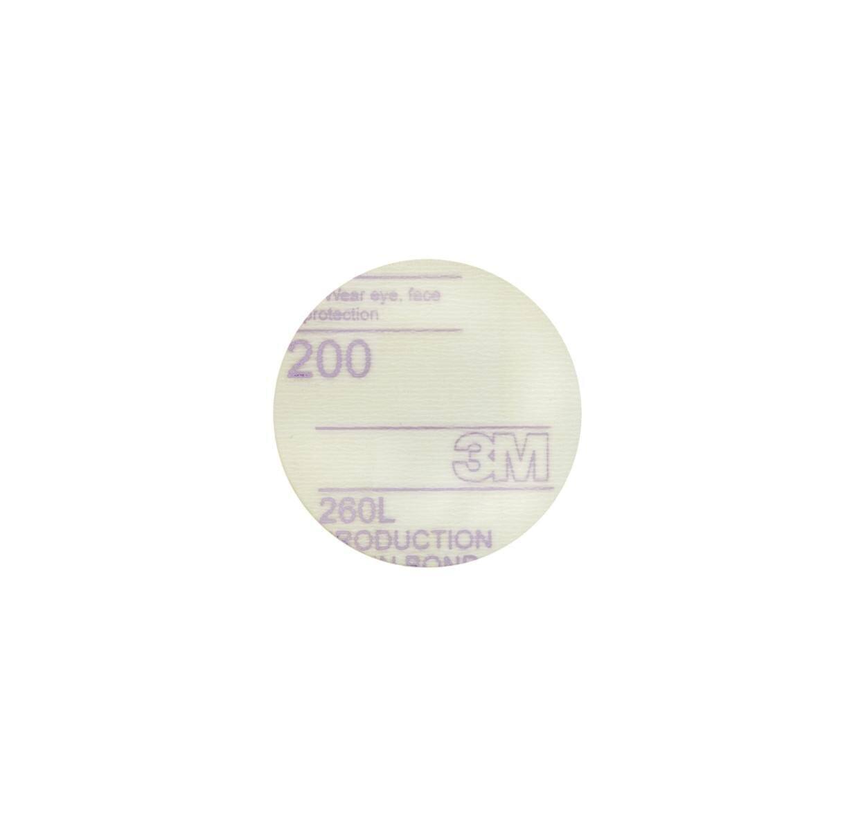 Disco adhesivo de gancho y bucle 3M Hookit 260L, blanco, 76 mm, P1200, sin perforar #E00908