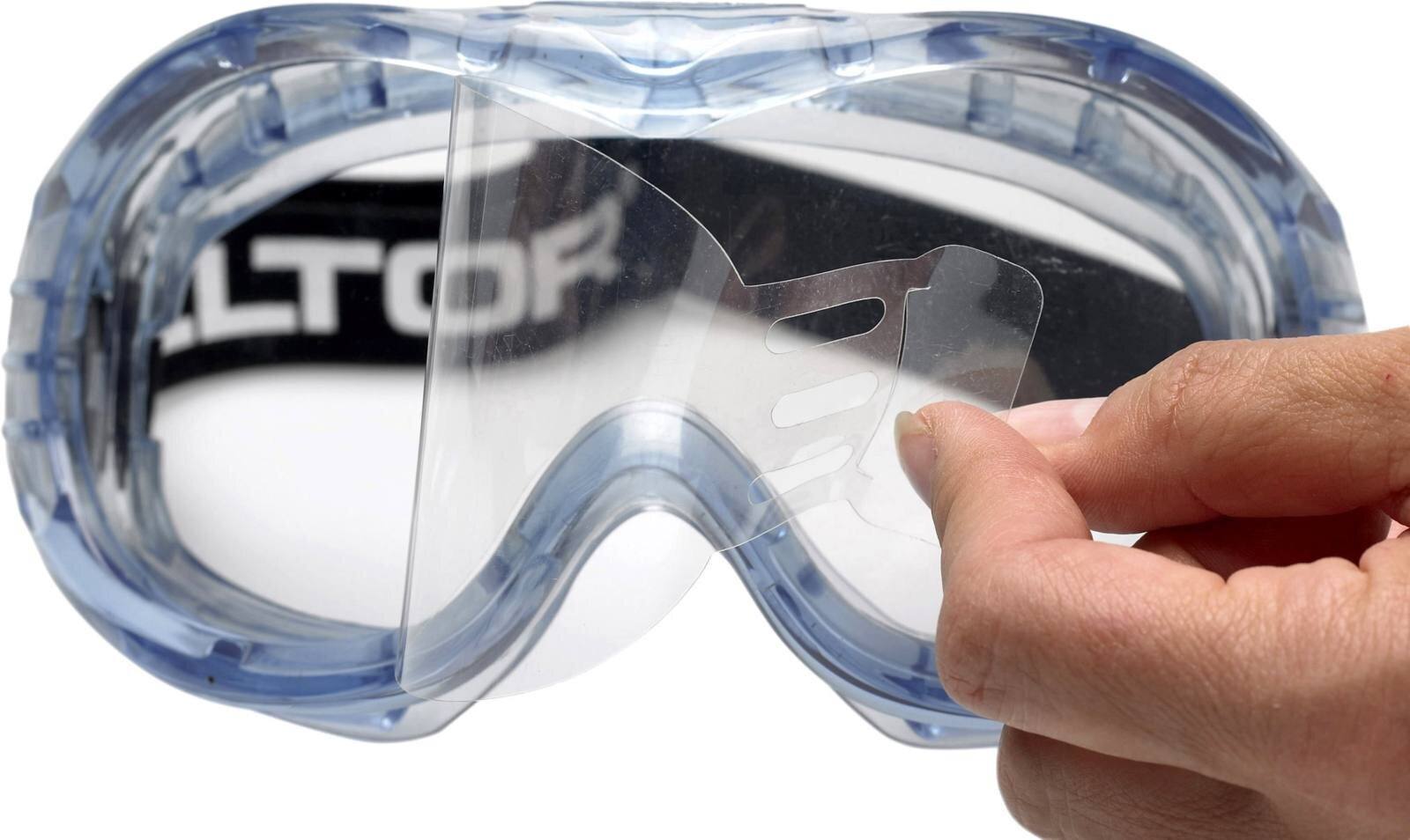 occhiali di sicurezza 3M Fahrenheit con rivestimento in acetato/cardio AS/AF/UV, PC, trasparenti, ventilazione indiretta, fascia in gomma, inclusa borsa in microfibra FheitTNW
