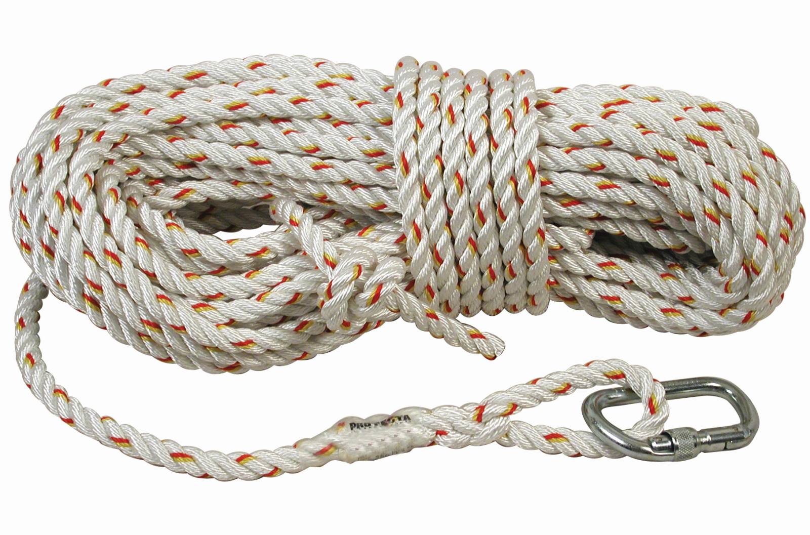3M PROTECTA Seil für mitlaufendes Auffanggerät Cobra, Länge: 40 m, gedrehtes Seil 14 mm , AJ501 Karabiner Öffnungsweite 17 mm, 40,0 m