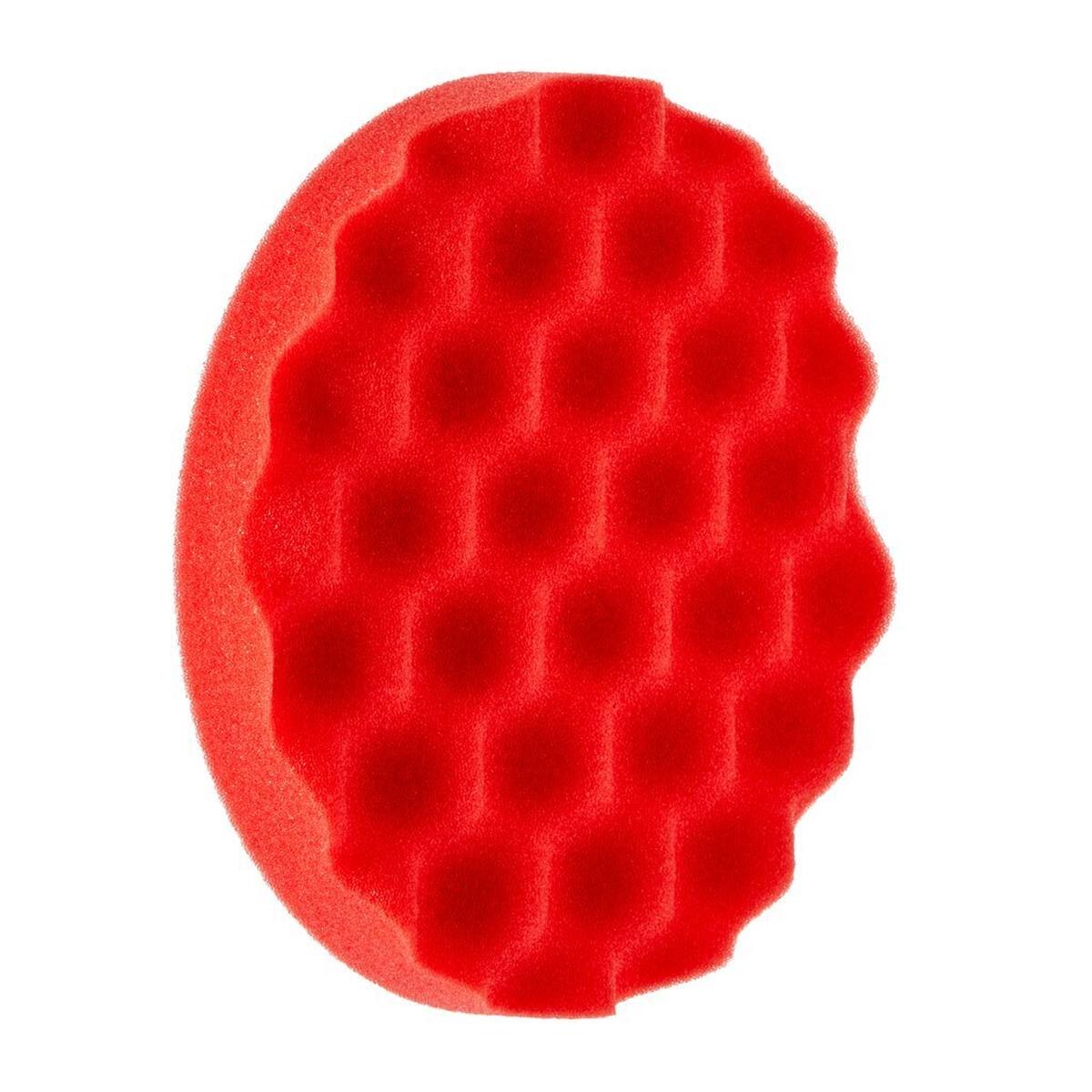 3M Finesse-it polishing foam pad, red, 133 mm, waffled