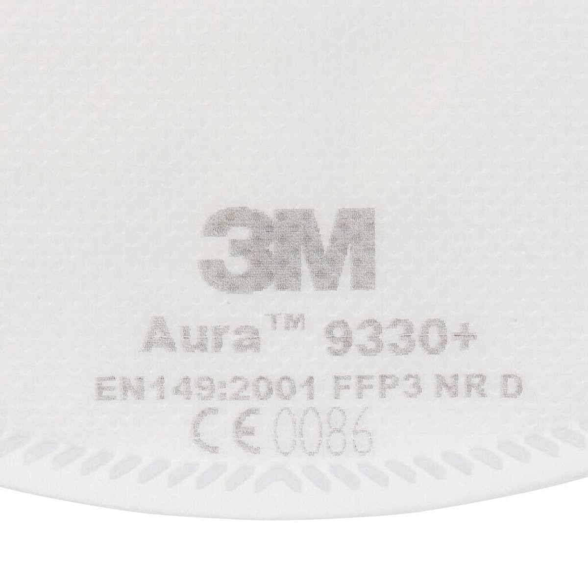 Respiratore 3M 9330 Aura FFP3, fino a 30 volte il valore limite (igienicamente confezionato singolarmente)