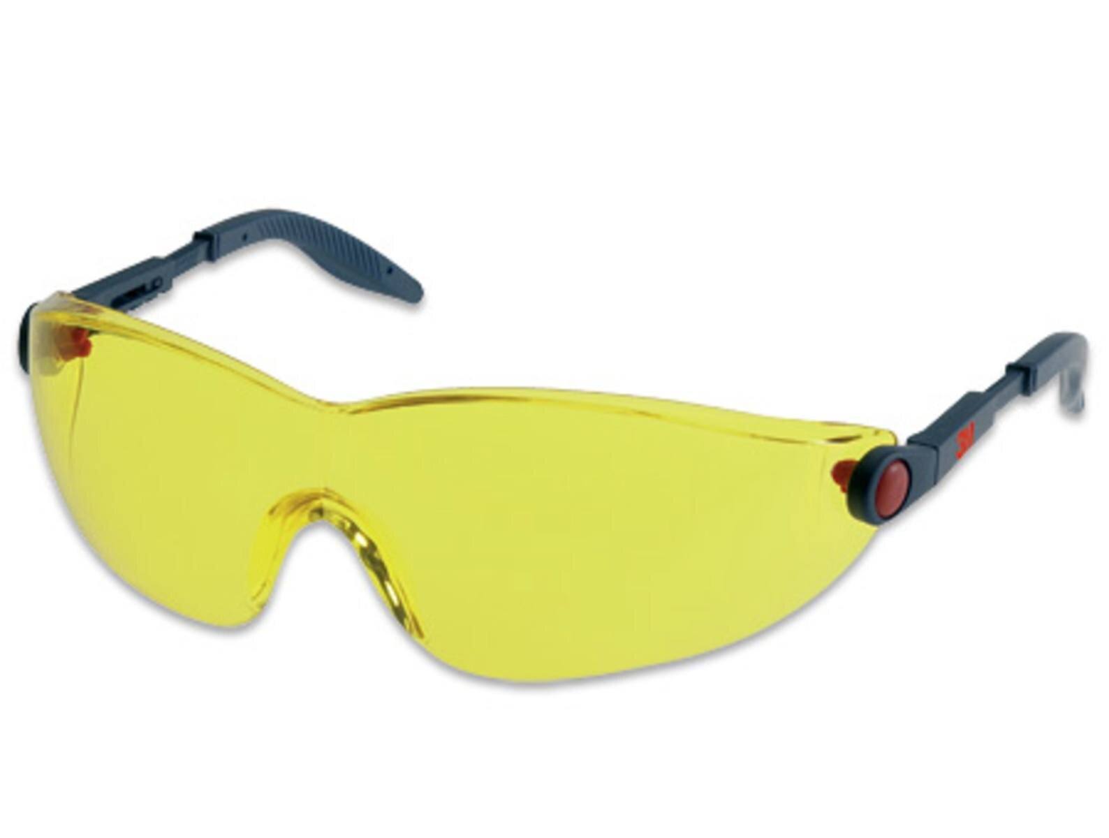 3M 2742 Schutzbrille AS/AF/UV, PC, gelb getönt, einstellbare Bügellänge und -neigung, softe Bügelenden