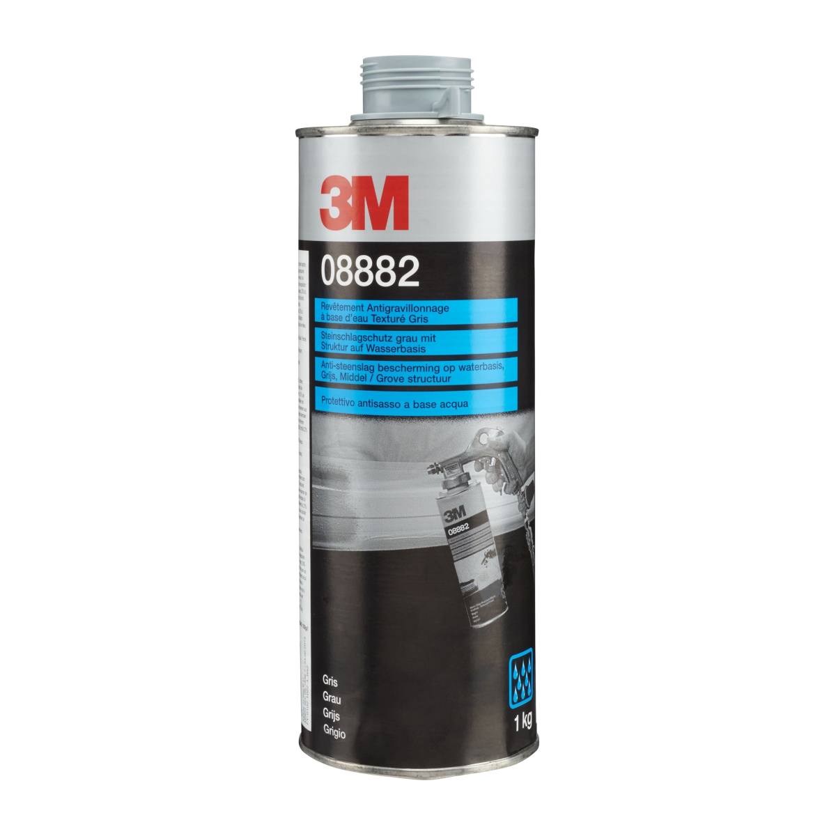 3M stone chip protection water-based / with structure, gray, 1kg, #08882