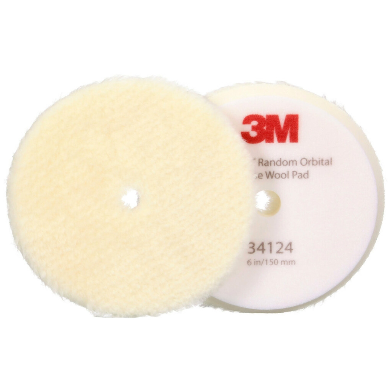 3M Perfect-It Polijstpad met polijstvel voor excentrische polijstmachine, grof, wit, 150 mm, 34124 (verpakking=2 stuks)