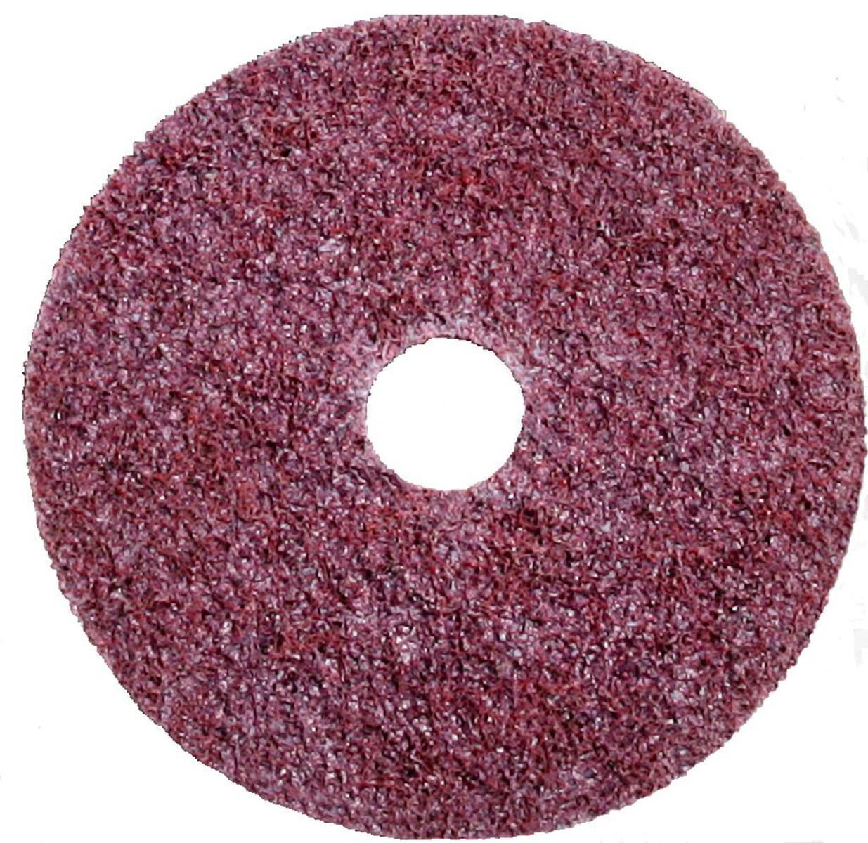 3M Scotch-Brite Non-woven disc GB-DH with centring, red-brown, 125 mm x 22 mm, coarse heavy duty