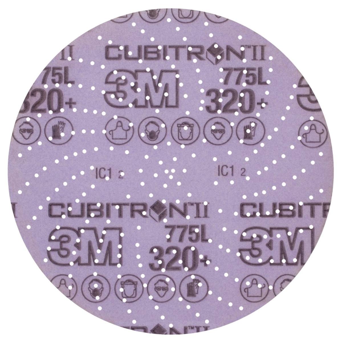 3M Cubitron II Hookit disco de película 775L, 150 mm, 320 , multiagujero #47082