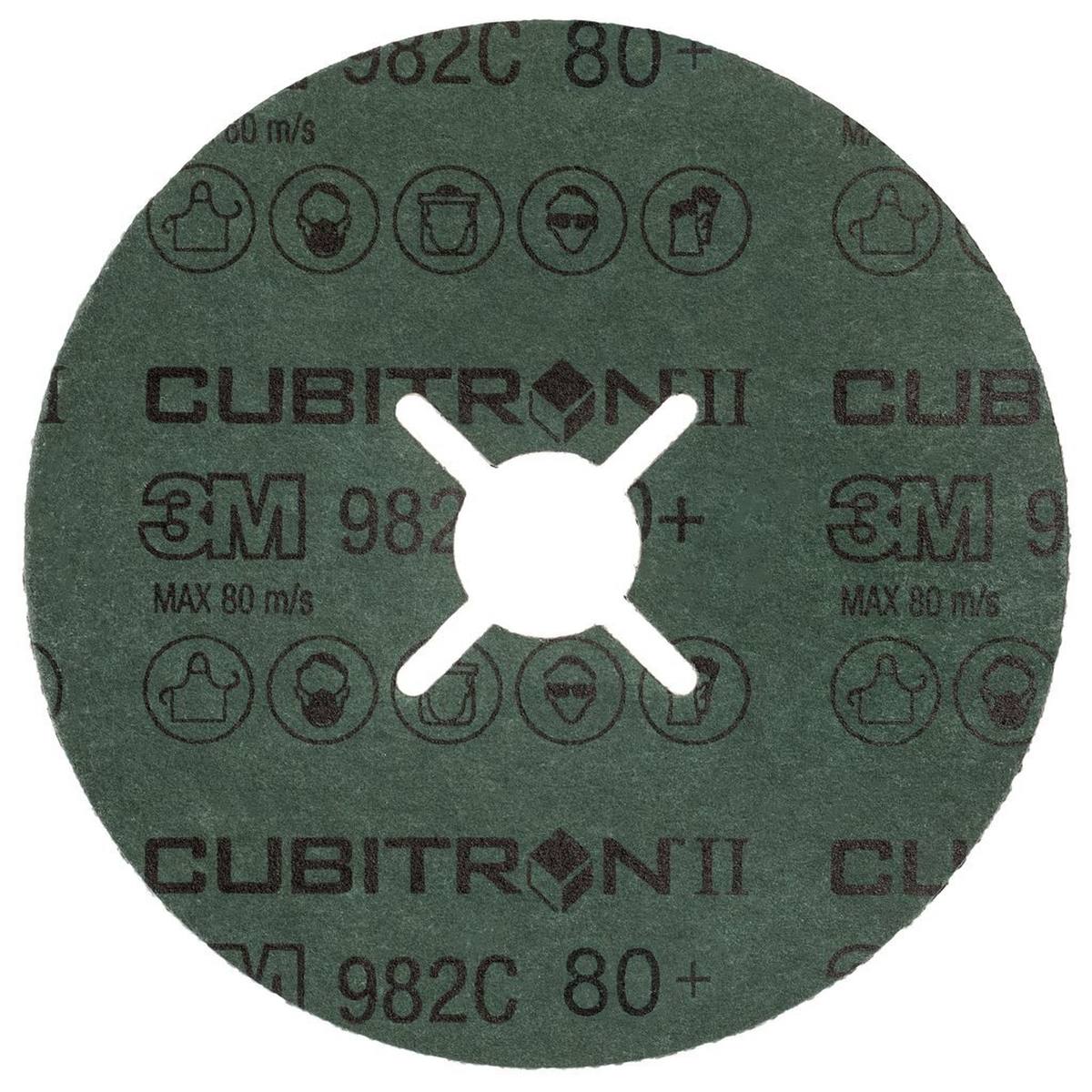 3M Cubitron II Disco de fibra 982C, 125 mm, 22,23 mm, 80+ #460685