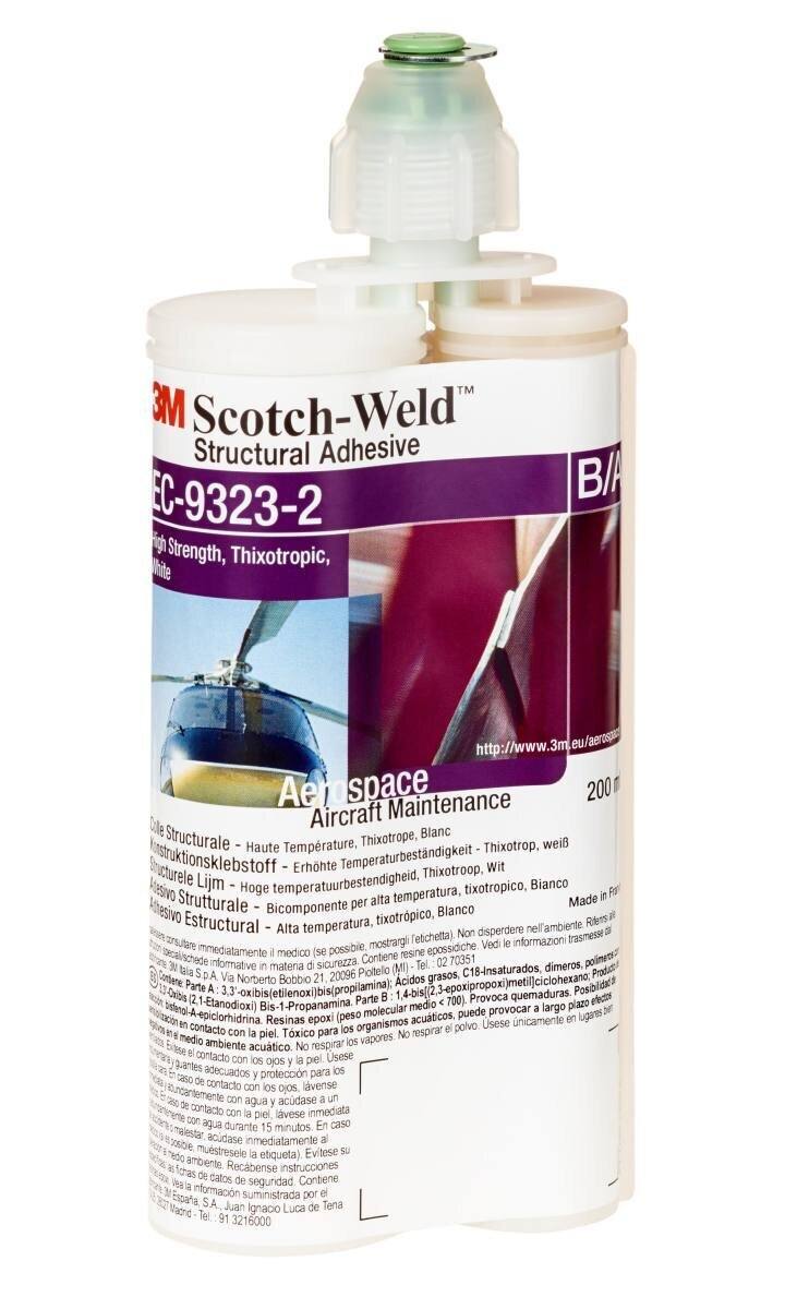 3M Scotch-Weld Structural Epoxy Adhesive EC-9323-2 B/A, 200 milliliters, black