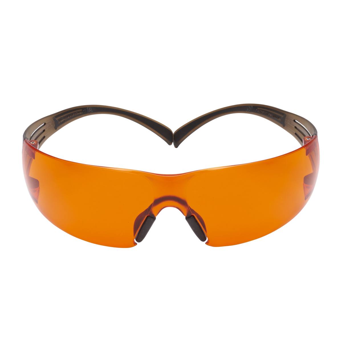 3M Gafas de protección SecureFit 400, patillas negras/marrones, tratamiento antivaho/antirayaduras Scotchgard (K&amp;N), lente naranja, SF406SGAF-BLA-EU