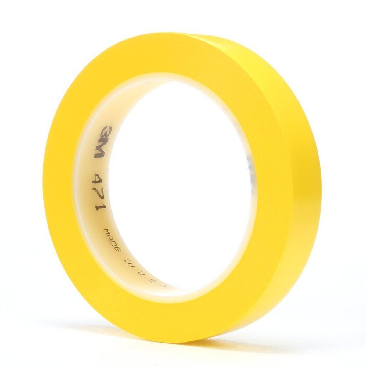 Cinta adhesiva 3M de PVC blando 471 F, amarilla, 19 mm x 33 m, 0,13 mm