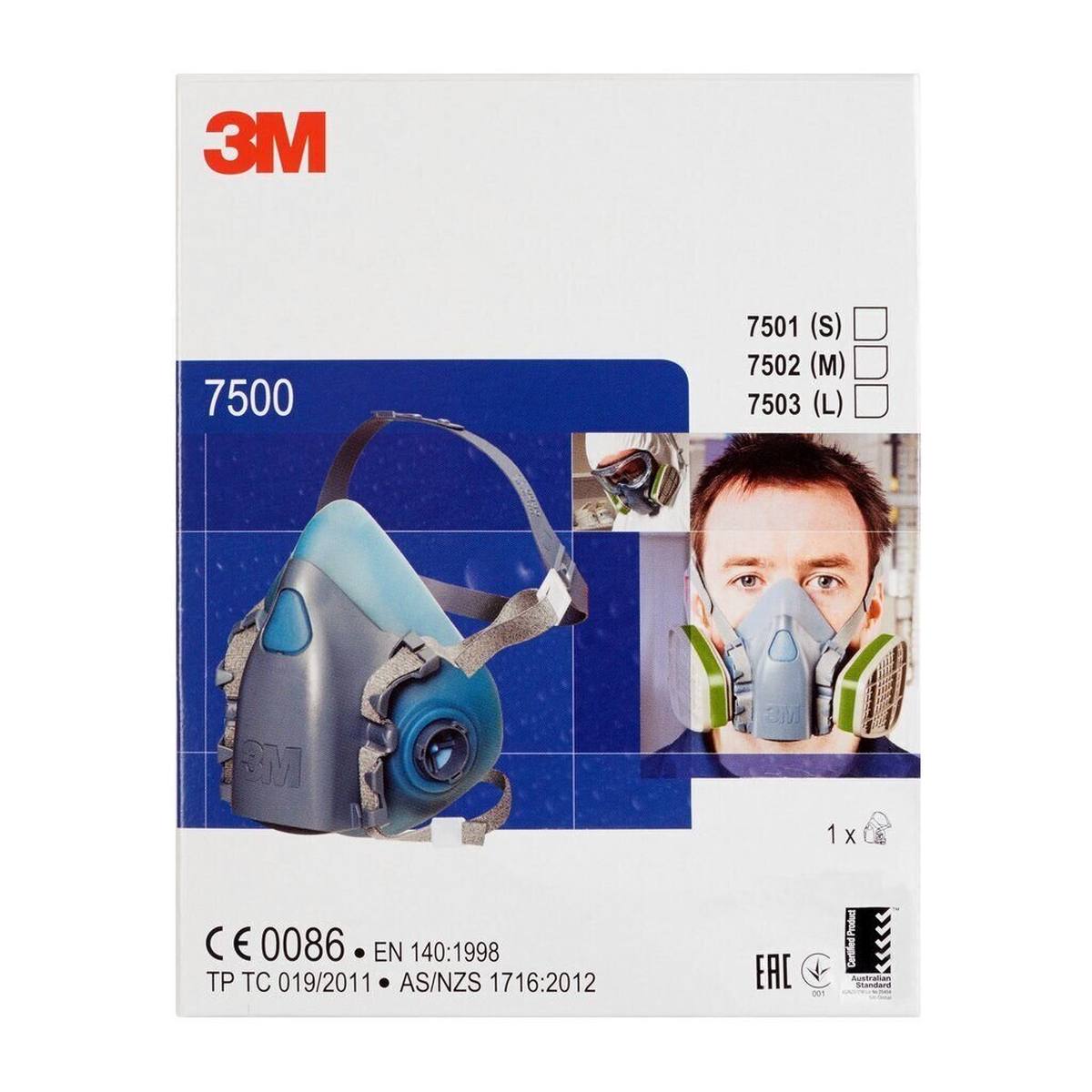 3M 7502M Mezza maschera in silicone/poliestere termoplastico taglia M