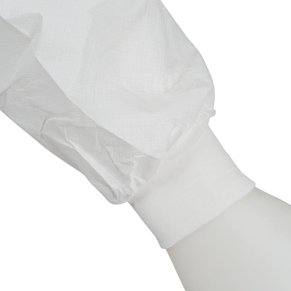 Tuta 3M 4535, bianco blu, TIPO 5/6, taglia XL, materiale SMMMS e PE, traspirante, cerniera che può essere chiusa con nastro adesivo, polsini in maglia