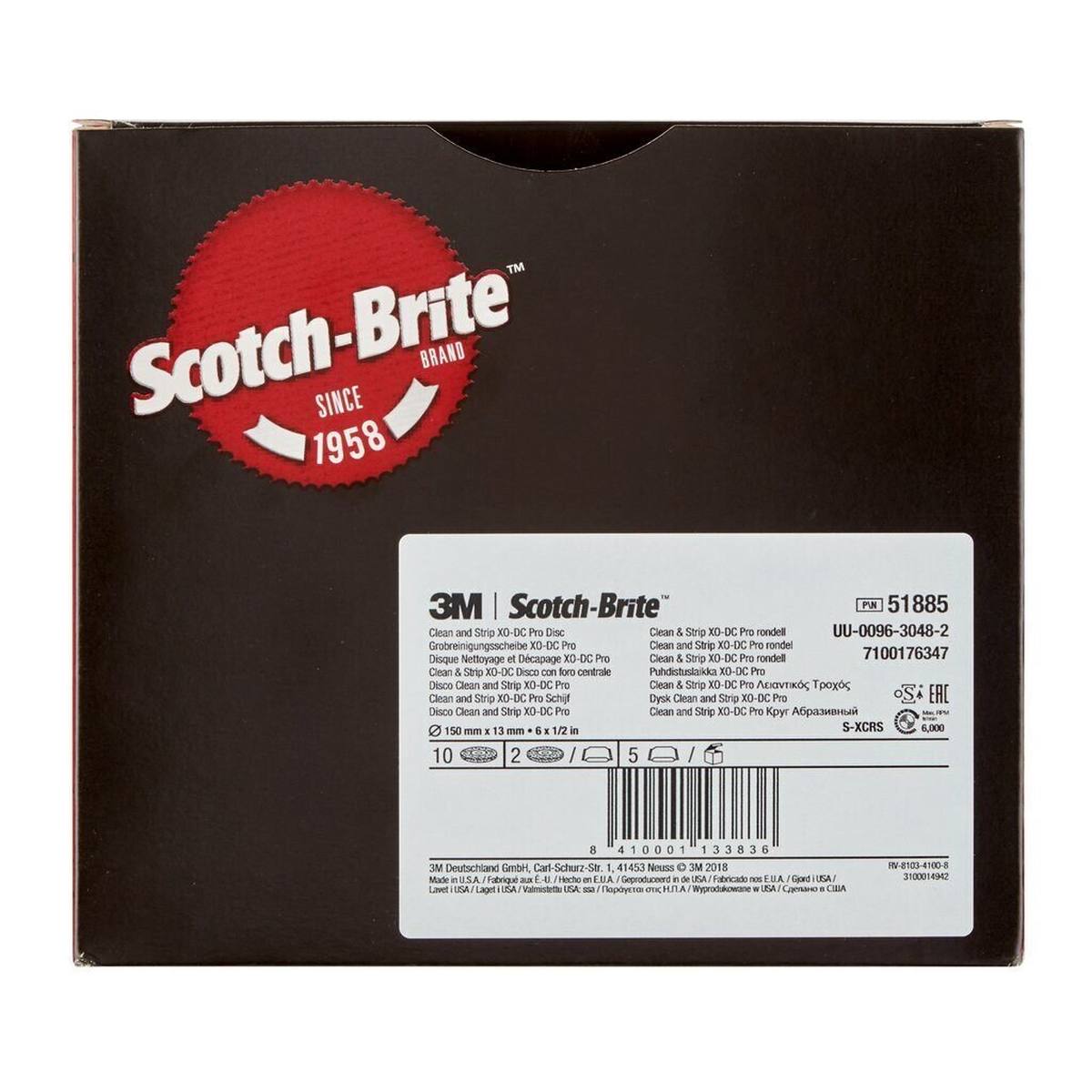 3M Scotch-Brite Disque de nettoyage grossier XT-DC Pro, 150 mm x 13 mm, S, extra coarse