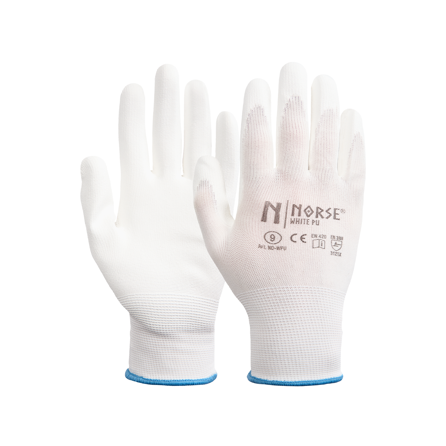 NORSE PU White assembly gloves size 10