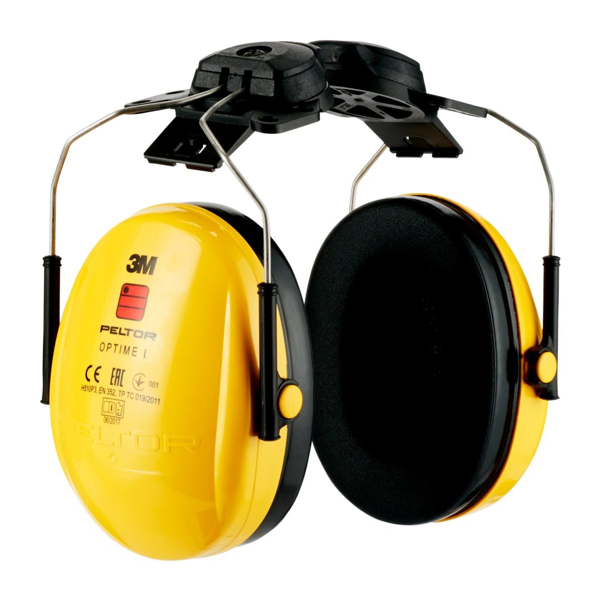 3M PELTOR Orejeras Optime I, fijación para casco, con adaptador para casco, H510P3 (87 a 98 dB)