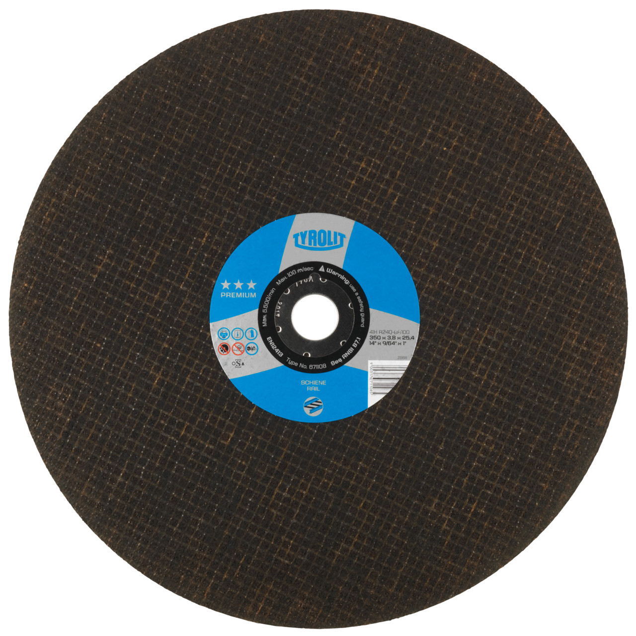 Tyrolit Cutting discs DxDxH 400x4.3x22.2 For rails, shape: 41 - straight version, Art. 671090