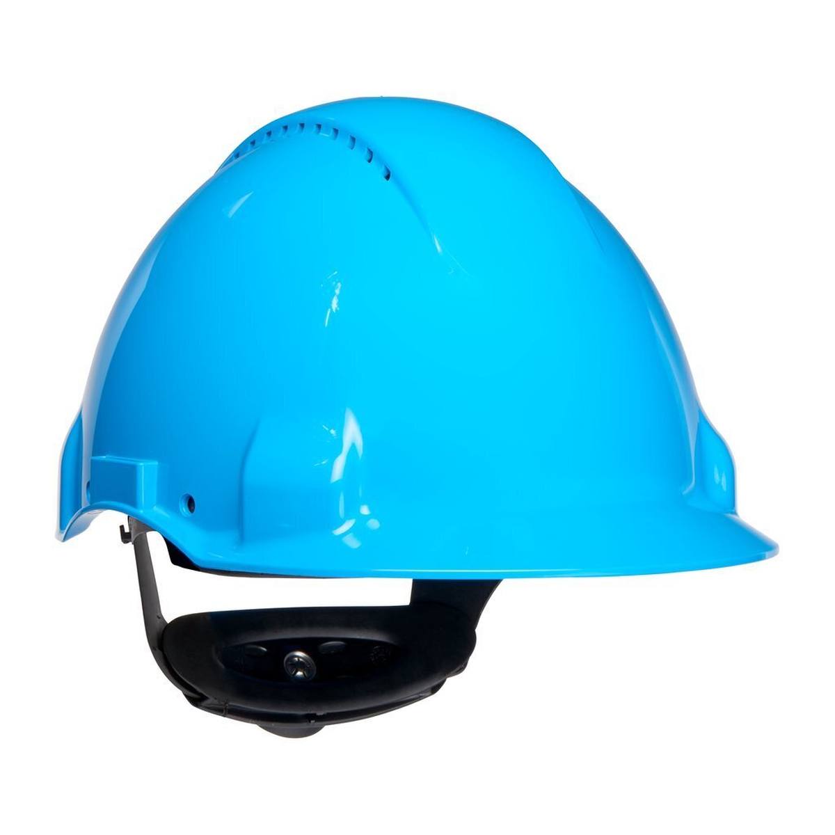 3M G3000 safety helmet G30NUB in blue, ventilated, with uvicator, ratchet and plastic welding strap