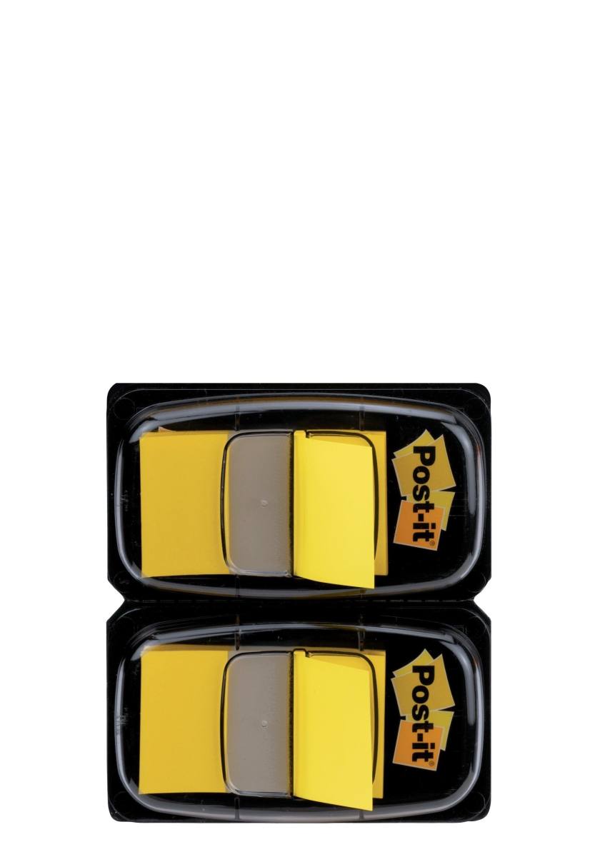 3M Post-it Index 680-YW2, 25,4 mm x 43,2 mm, gelb, 2 x 50 Haftstreifen im Spender