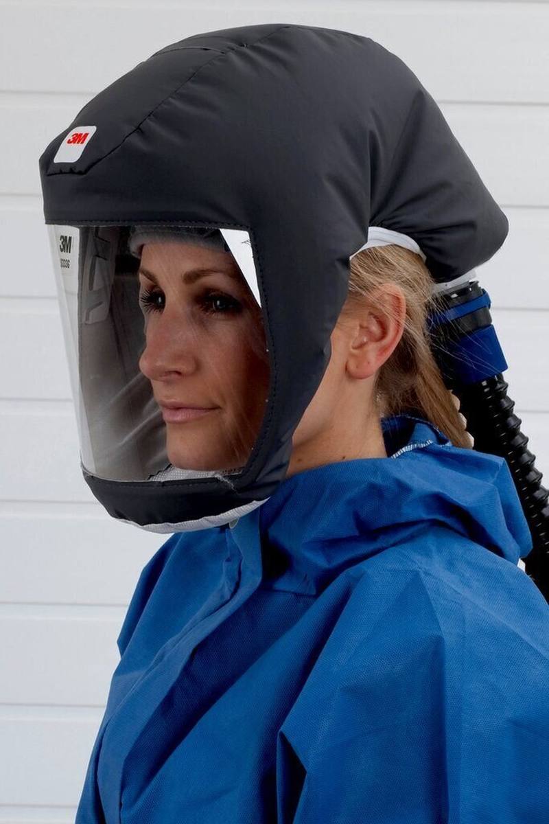 3M Versaflo Disposable lightweight bonnet S333SG with integrated head holder, grey, robust, crackle-free and low-lint material, size S/M Material: Ventflex
