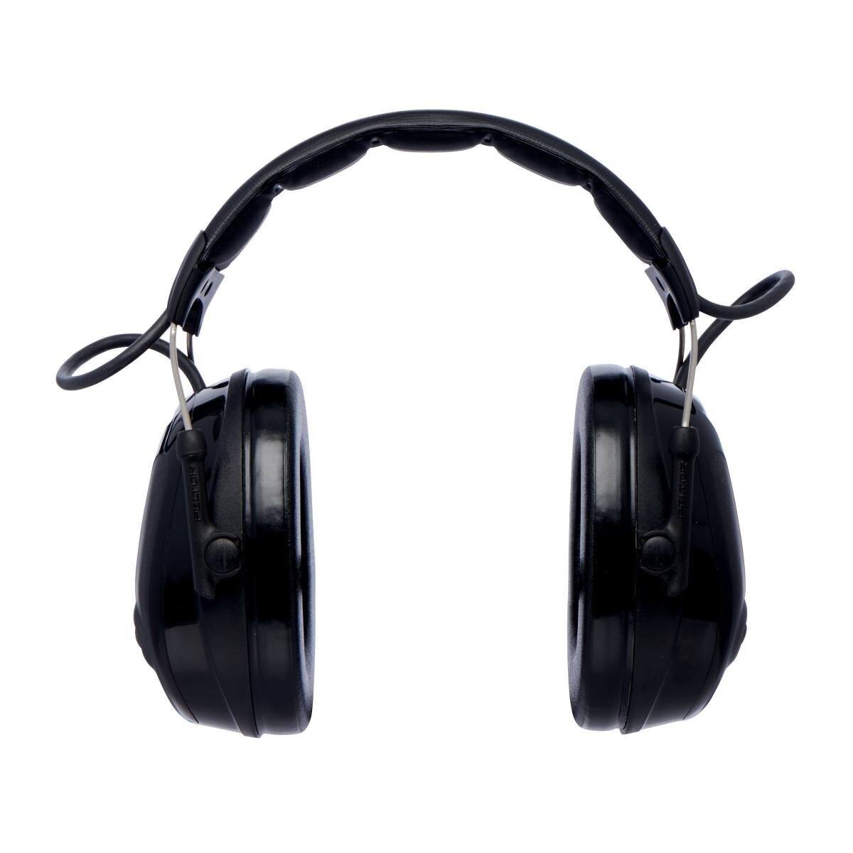3M PELTOR ProTac III Slim gehoorbeschermende headset, zwart, hoofdband, met actieve, niveau-afhankelijke dempingstechnologie voor het waarnemen van omgevingsgeluid, SNR=26 dB, zwart