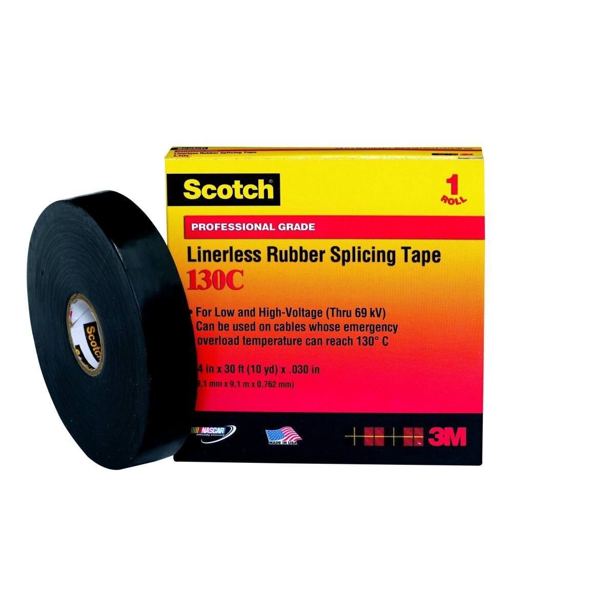 3M Scotch 130C Ethylen-Propylen-Kautschuk-Band, selbstverschweißend, Schwarz, 50 mm x 9,15 m, 0,76 mm