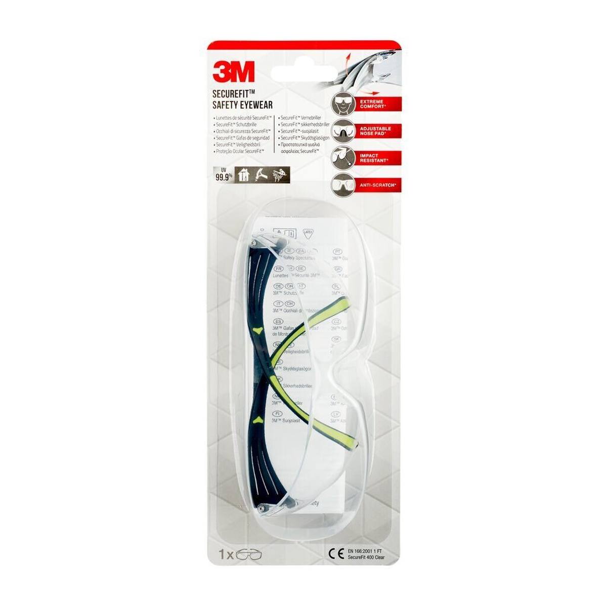 3M SecureFit 400 safety spectacles, clear, SF400C
