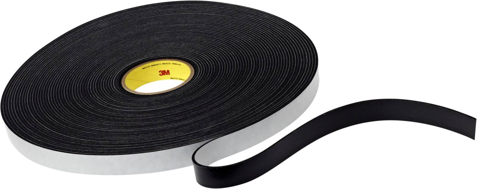 3M Einseitiges Vinyl-Schaumstoff-Klebeband 4718, Schwarz, 25 mm x 33 m, 3,2 mm