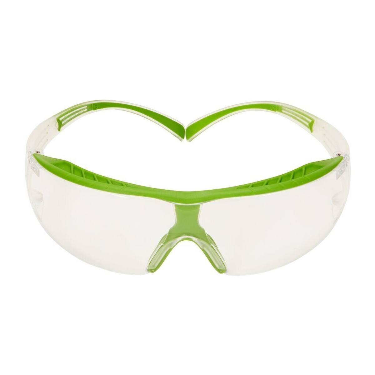 3M SecureFit 400X Schutzbrille, Gestell grün-transparent, Scotchgard Anti-Fog-Beschichtung (K/N), klare Scheibe, SF401XSGAF-GRN