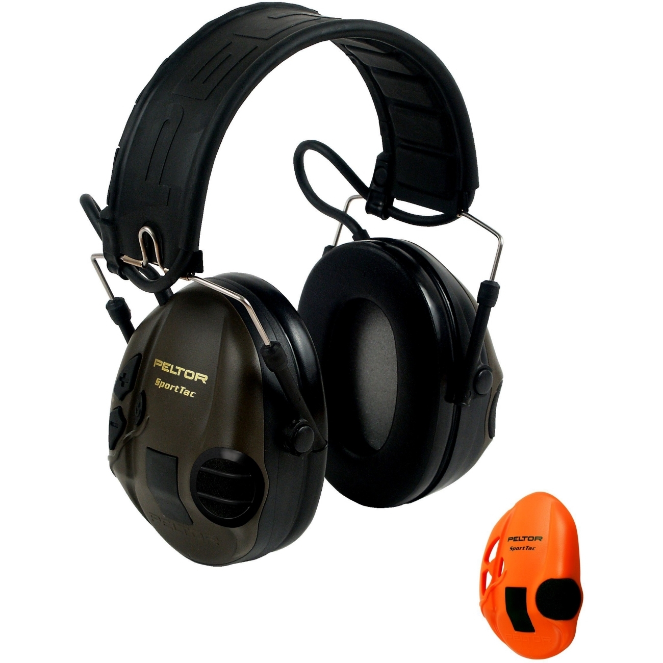 3M Peltor SportTac, 26 dB, green/orange capsules, foldable headband STAC-GN