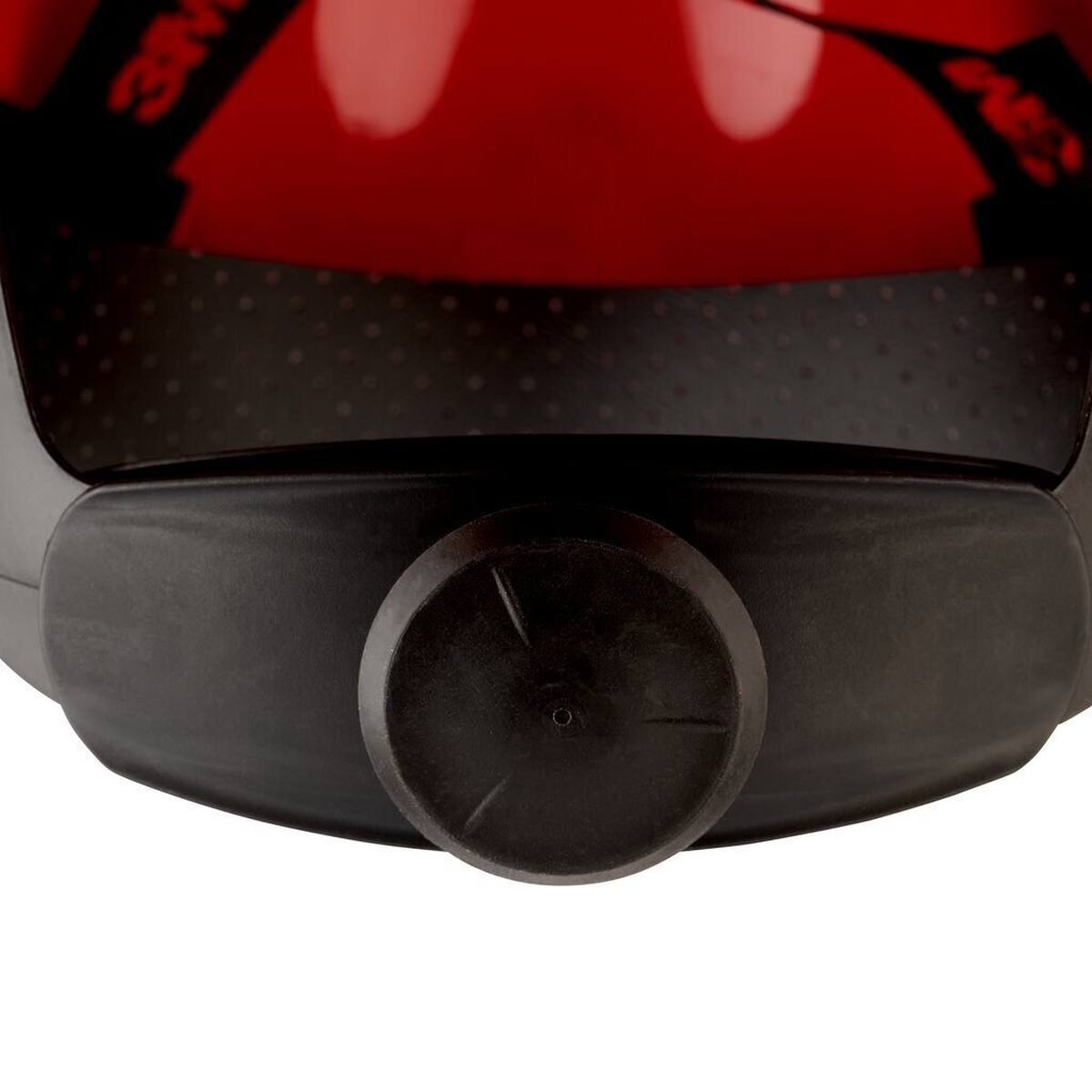 elmetto di sicurezza 3M G3000 G30NUR di colore rosso, ventilato, con uvicatore, cricchetto e cinturino in plastica per saldatura