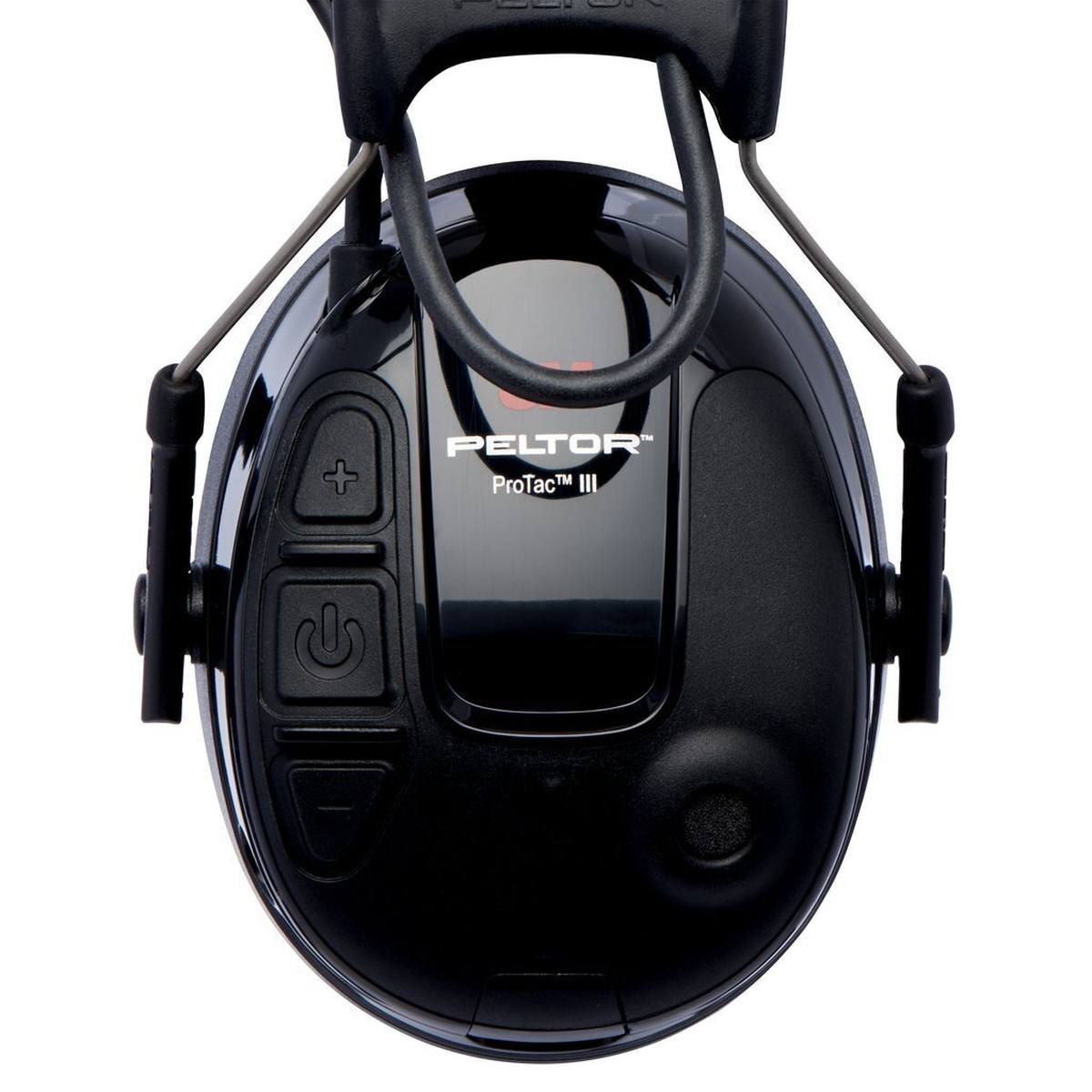 3M PELTOR Auricular de protección auditiva ProTac III Slim, negro, diadema, con tecnología de atenuación activa en función del nivel para percibir el ruido ambiente, SNR=26 dB, negro
