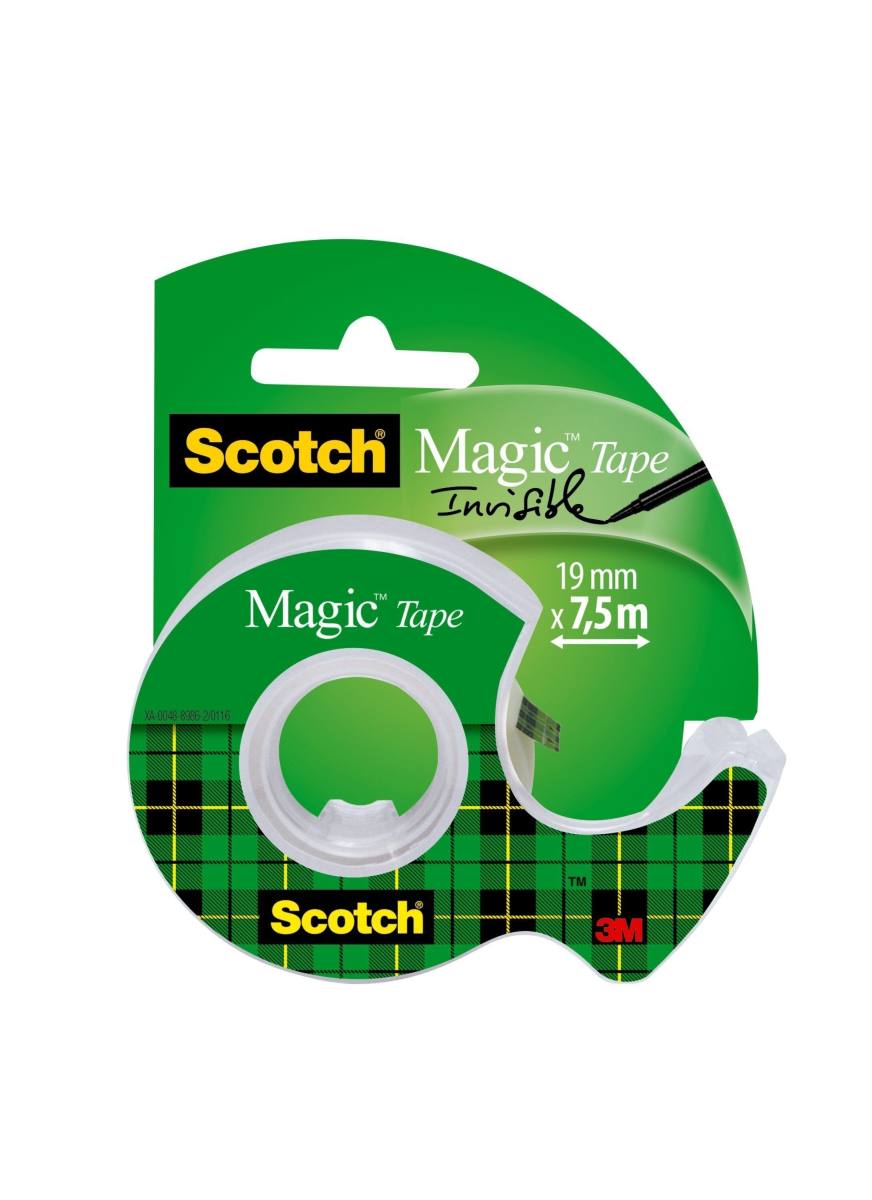 3M Scotch Magic teippi 1 rulla 19 mm x 7,5 m + 1 käsin annostelulaite