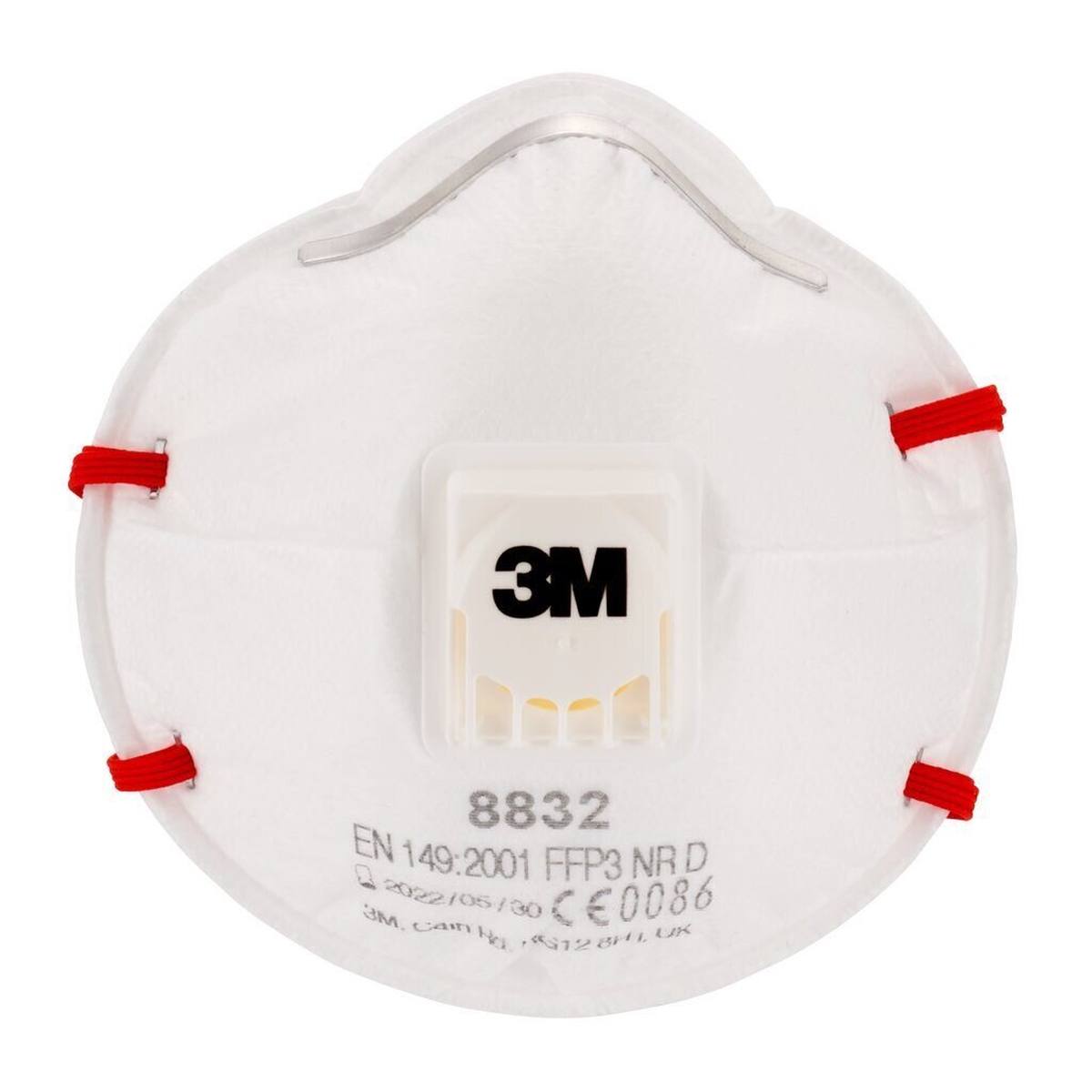 3M 8832 Atemschutzmaske FFP3 NR D mit Cool-Flow Ausatemventil bis zum 30-fachen des Grenzwertes