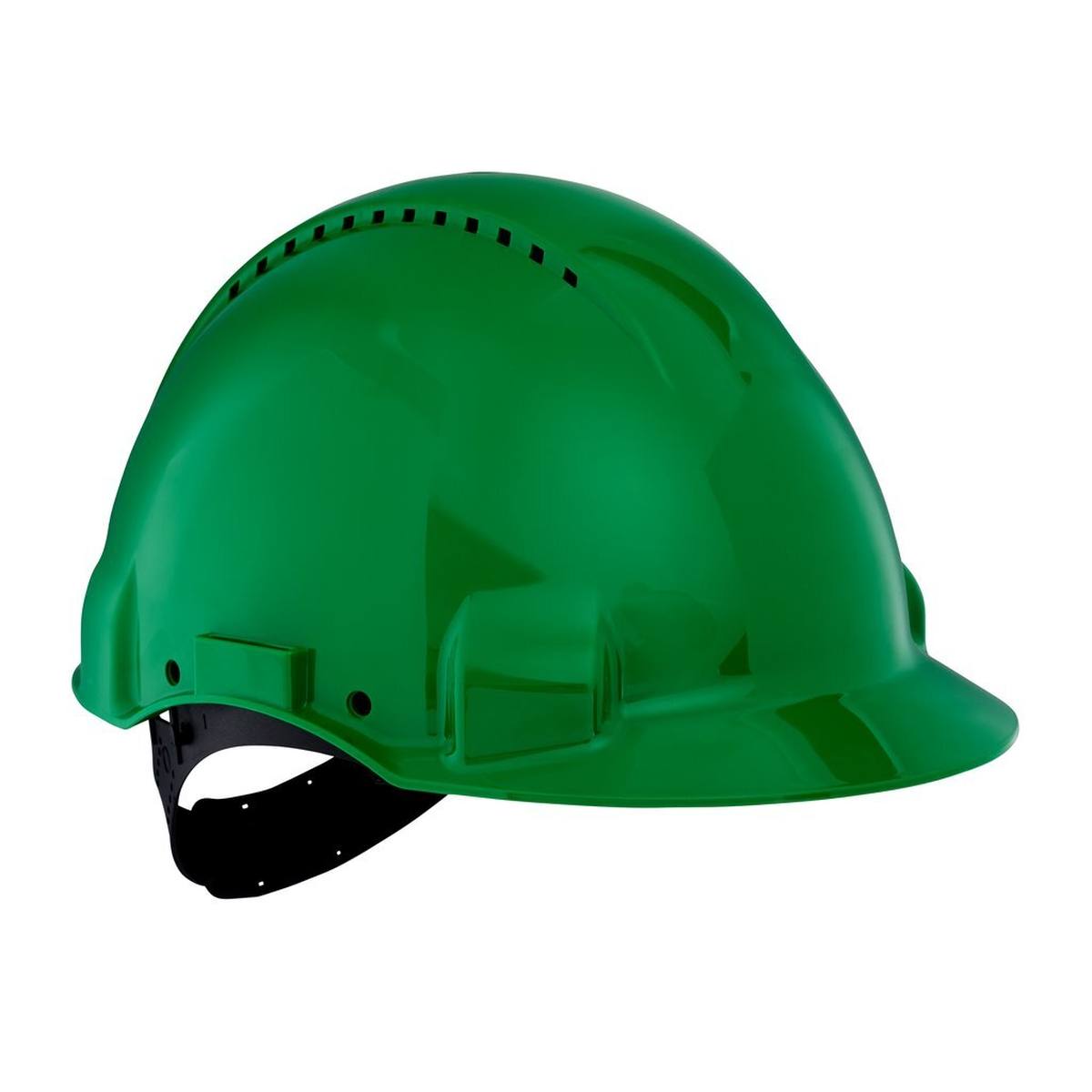 3M G3000 safety helmet G30CUG in green, ventilated, with uvicator, pinlock and plastic sweatband