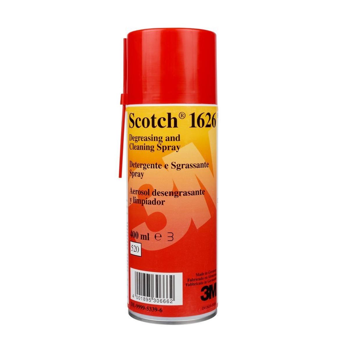 3M Scotch 1626 Spray de nettoyage et de dégraissage, 400 ml