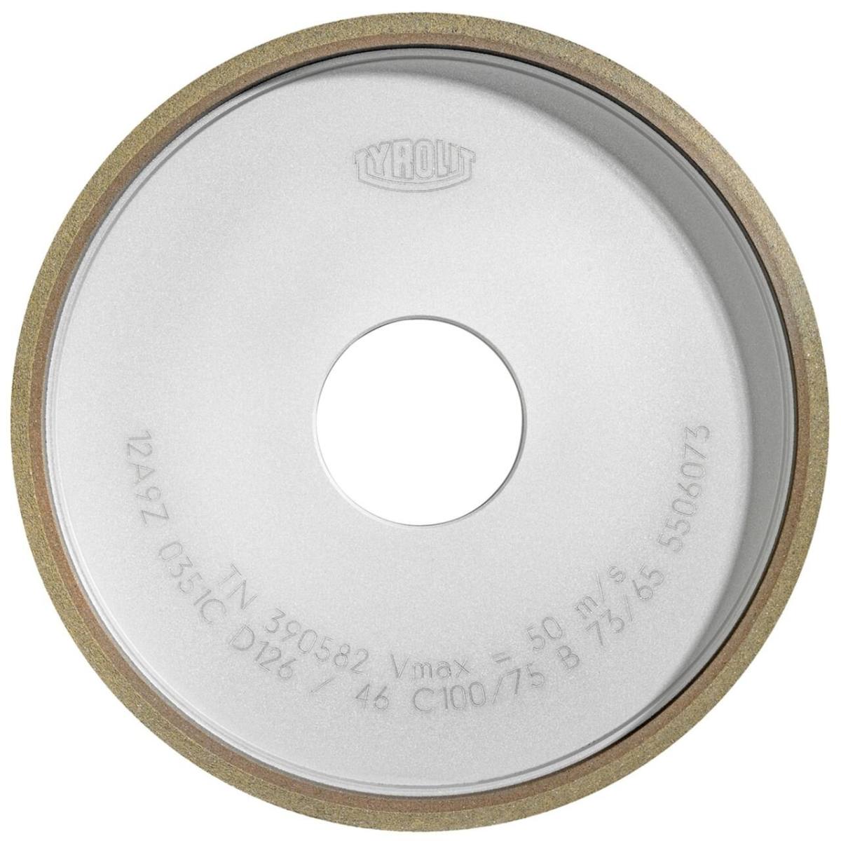 Tyrolit Resin-bonded diamond discs for flush grinding (back grinding ) DxDxH 125x22x32 For carbide, shape: 12A9ZH, Art. 387531