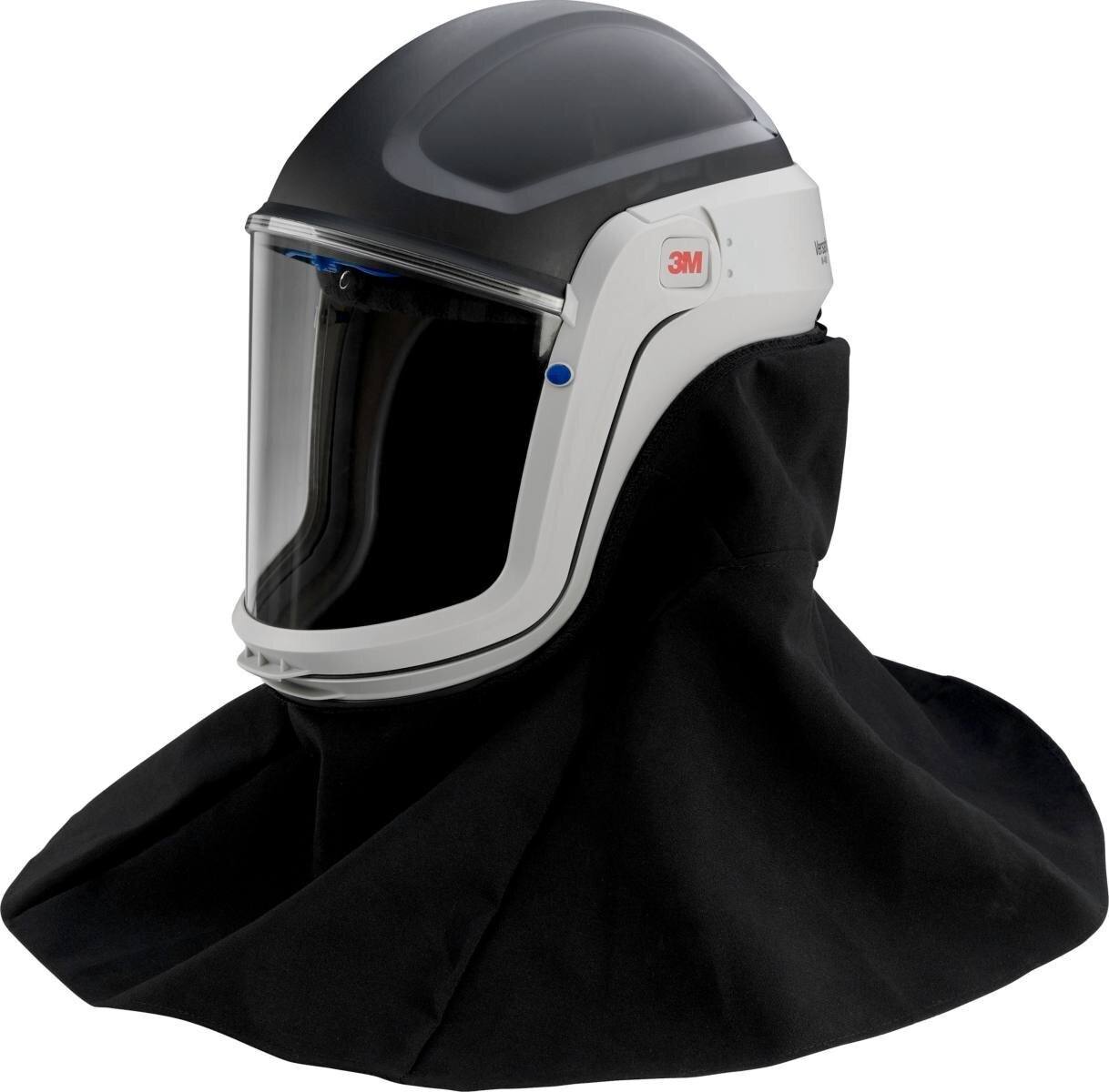 3M Versaflo safety helmet M407 with flame-retardant neck and shoulder cover and polycarbonate visor, clear
