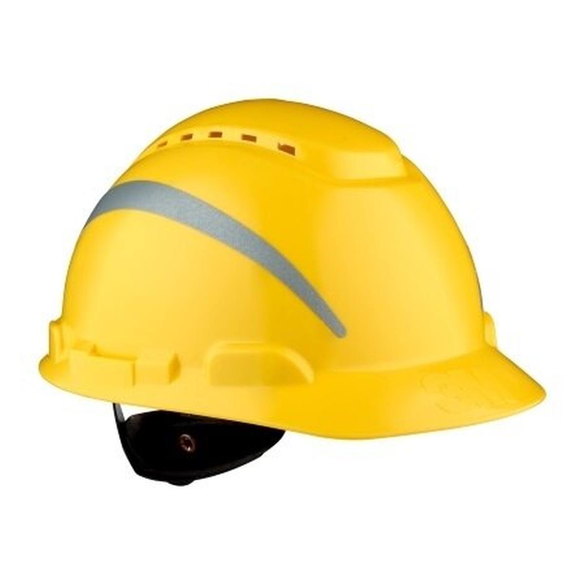 3M G3000 veiligheidshelm met UV-indicator, geel, ABS, geventileerde ratelsluiting, kunststof zweetband, reflecterende sticker