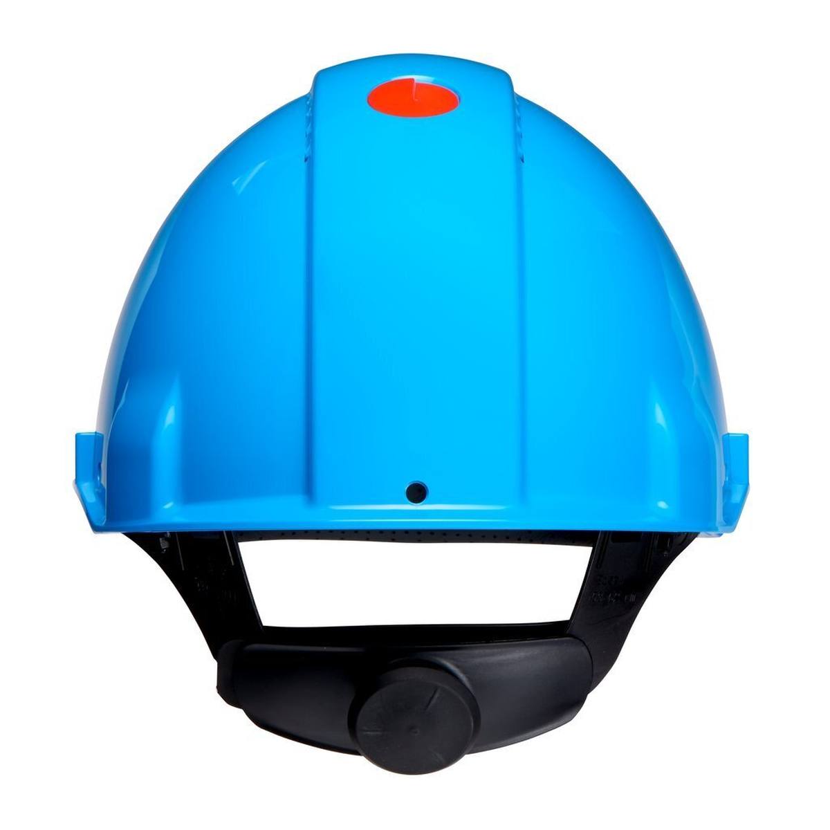 elmetto di sicurezza 3M G3000 G30NUB di colore blu, ventilato, con unghia, cricchetto e cinturino in plastica per saldatura