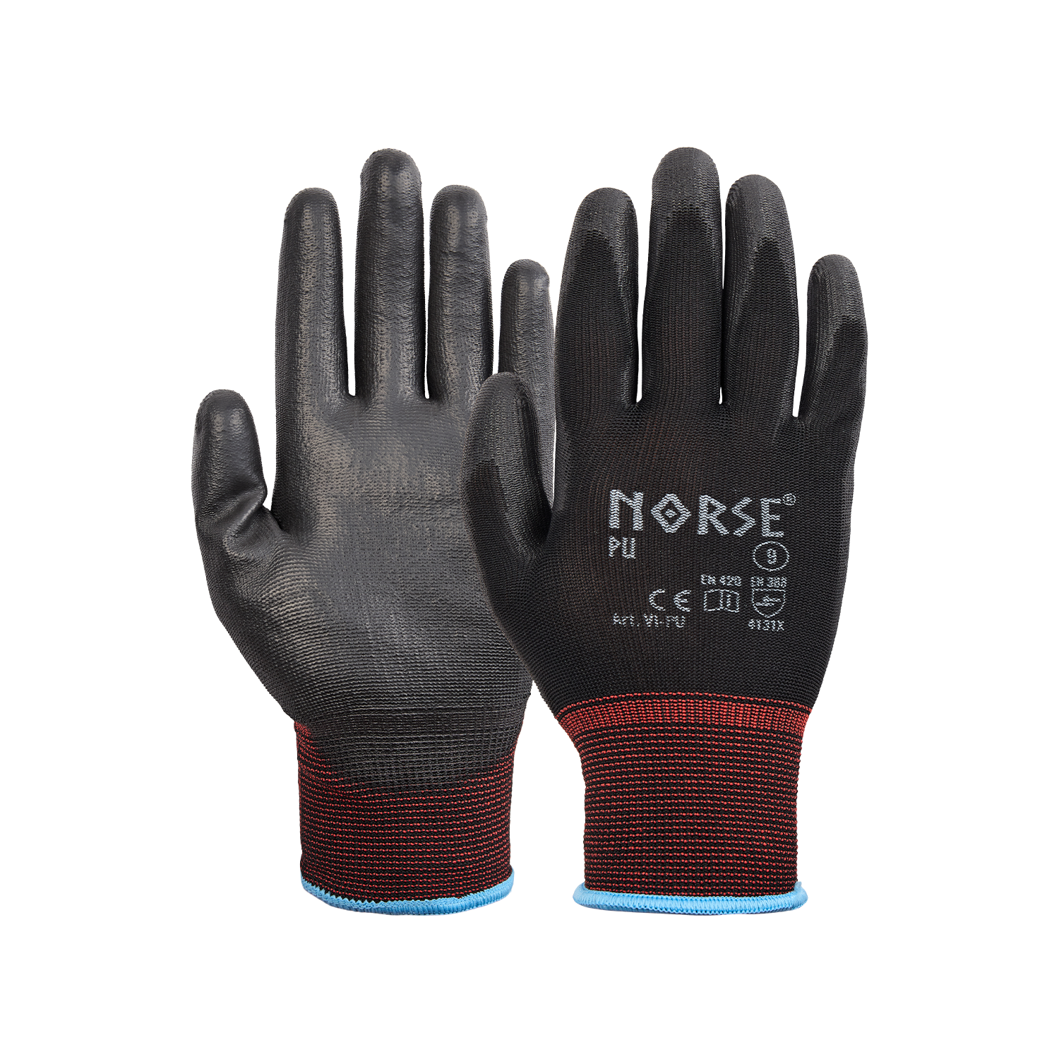 NORSE PU Black assembly gloves size 10