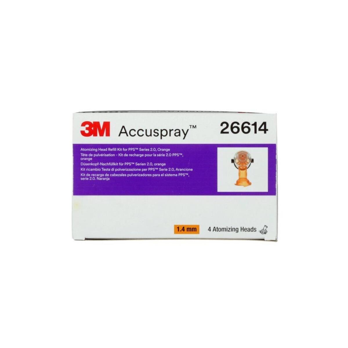 3M Accuspray cabezal de boquilla para PPS serie 2.0, 1.4 mm, naranja, 26614 (Pack=4pcs)