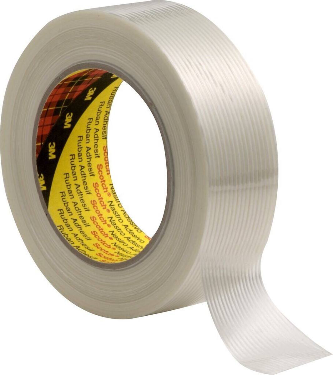 3M Scotch nastro adesivo in filamenti 8956, trasparente, 25 mm x 50 m, 0,131 mm