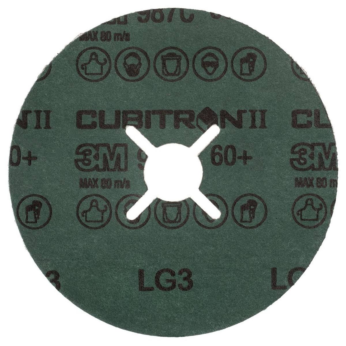 3M Cubitron II Disco de fibra 987C, 115 mm, 22,23 mm, 60+ #460678