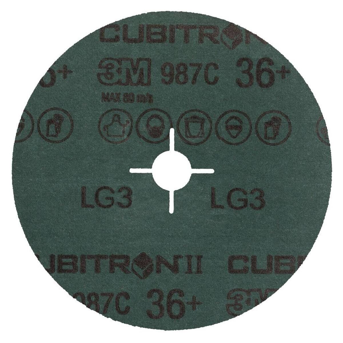 3M Cubitron II Fibre disc 987C, 180 mm, 22.23 mm, 36+ #464475