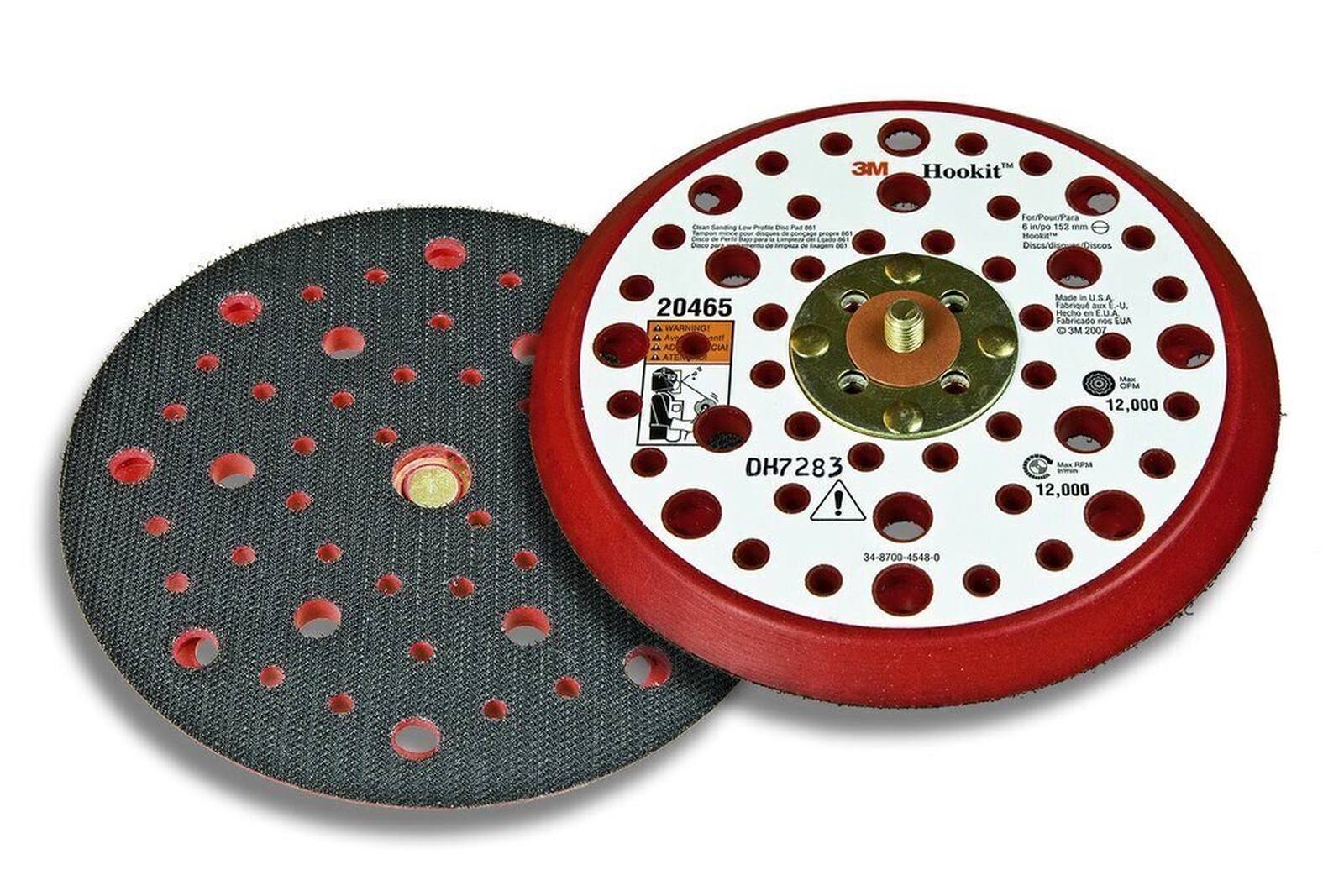 3M Xtract Low profile backing pad, 150 mm x 9.5 mm x 7.9 mm, perforated 52 times