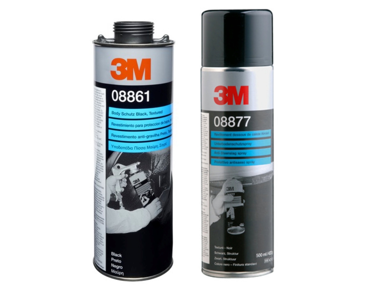 3M Karosserieschutzbeschichtung Unterbodenschutz, nicht überlackierbar, Schwarz, 500 ml, 08877