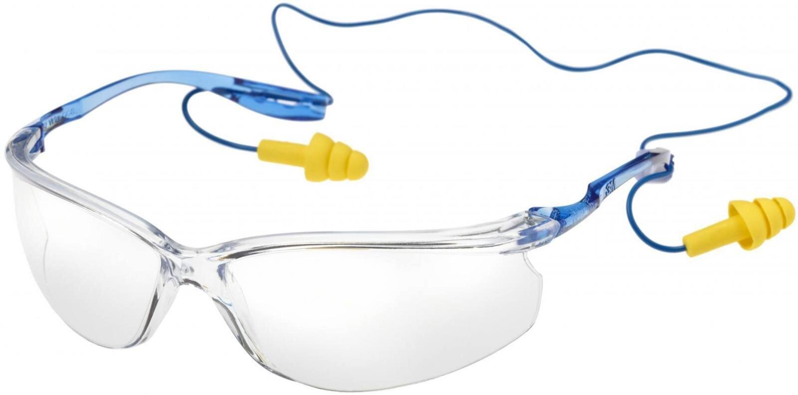3M Tora CCS safety spectacles AS/AF/UV, PC, clear (can be combined with all 3M earplugs with plastic cord)