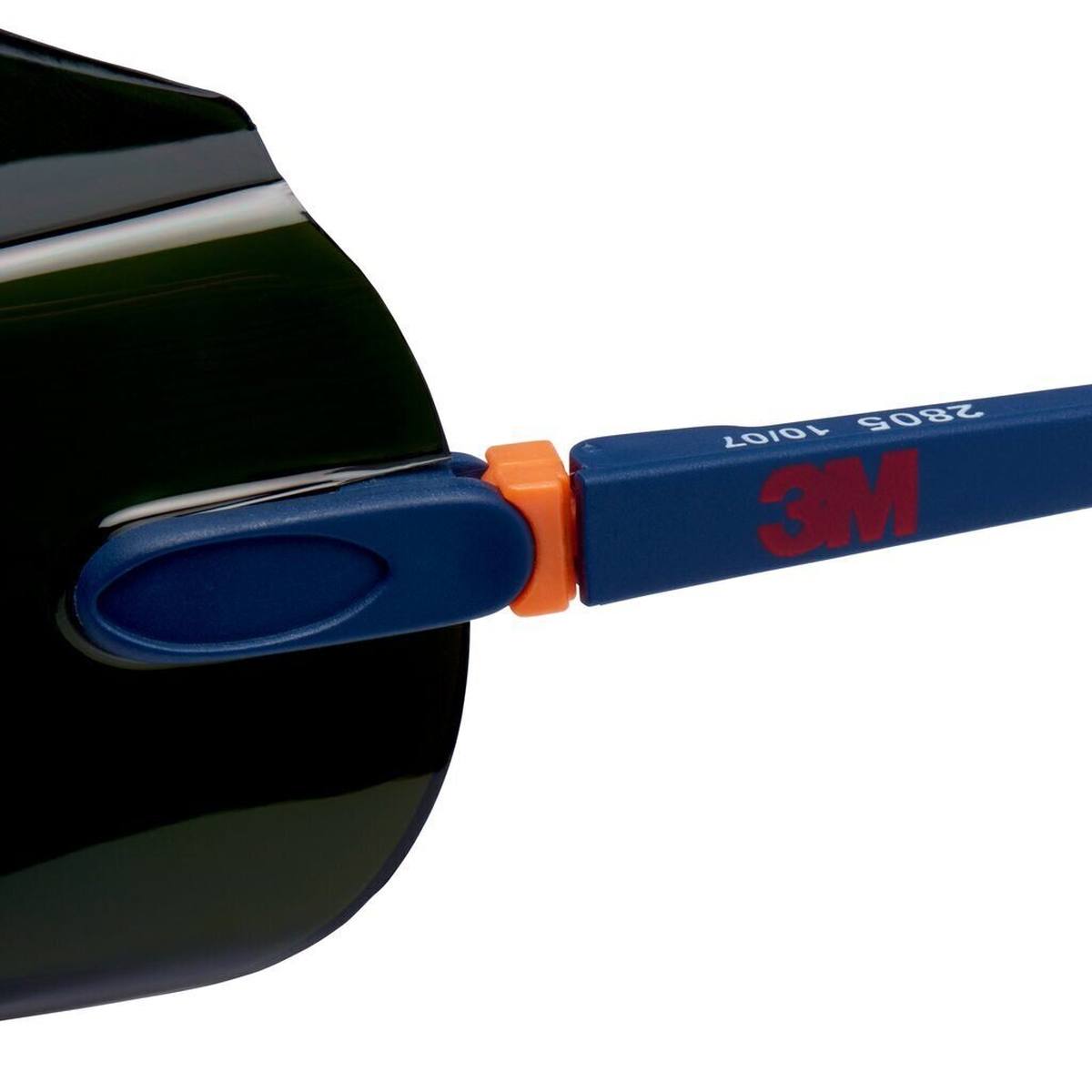 3M 2805 Occhiali di sicurezza AS/UV, PC, colorati di verde, regolabili, ideali come sovraocchiali per portatori di occhiali, IR 5.0 - adatti per saldatura e brasatura a ossitaglio