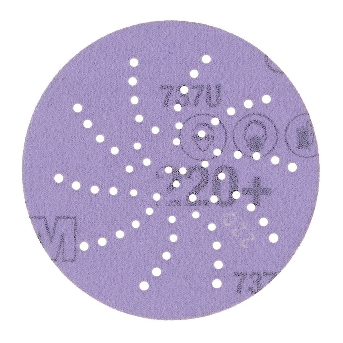 3M Hookit Velcro discs Purple Premium 737U, 76 mm, P220 Multihole
